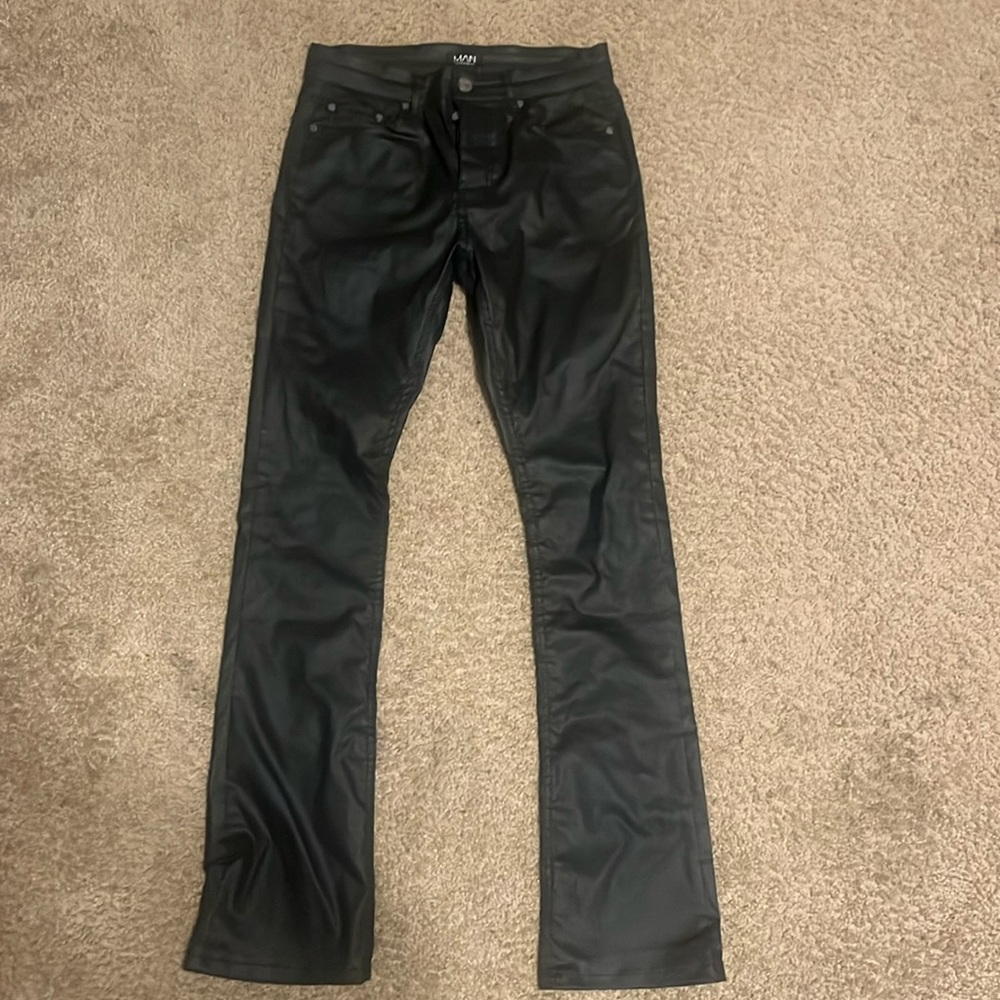 leather flair pants